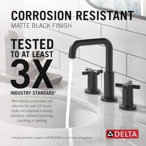 Delta Matte Black Cross Handle Bathroom Faucet