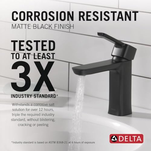 Delta 581LF Modern Bathroom Faucet, 1.0 GMP Matte Black