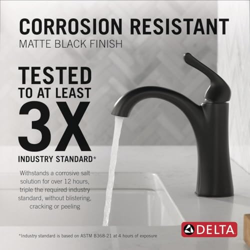 Delta Faucet Matte Black Single Hole Bathroom Faucet 15840LF
