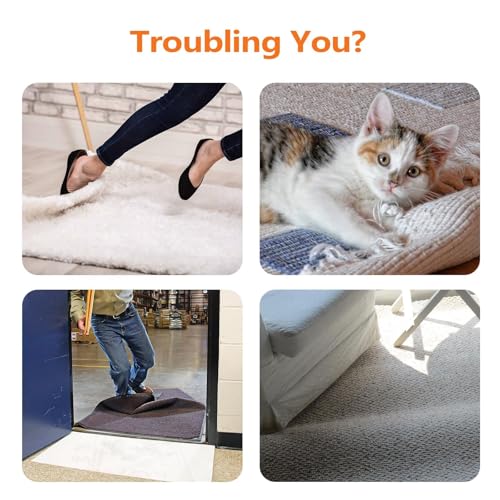 Non-Slip Rug Grippers for Tiles & Smooth Surfaces - 24 Pack