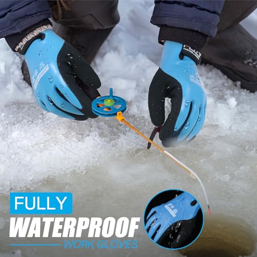 Waterproof Insulated Work Gloves for Cold Weather - Men & Women, 2 Pairs